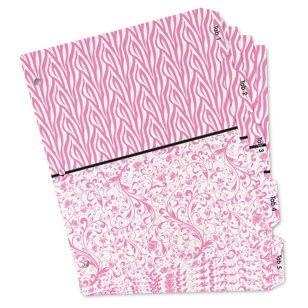 Custom Zebra & Floral Binder Tab Divider Set (Personalized)