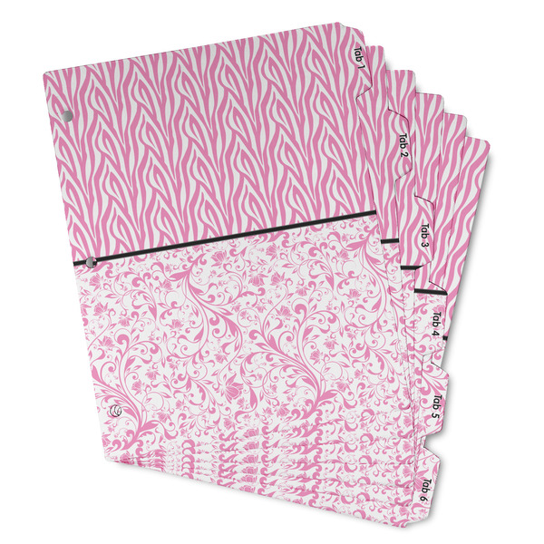 Custom Zebra & Floral Binder Tab Divider - Set of 6 (Personalized)
