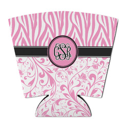Zebra & Floral Party Cup Sleeve - with Bottom (Personalized)