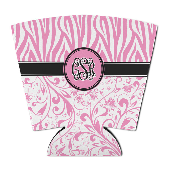 Custom Zebra & Floral Party Cup Sleeve - with Bottom (Personalized)