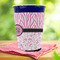Zebra & Floral Party Cup Sleeves - with bottom - Lifestyle