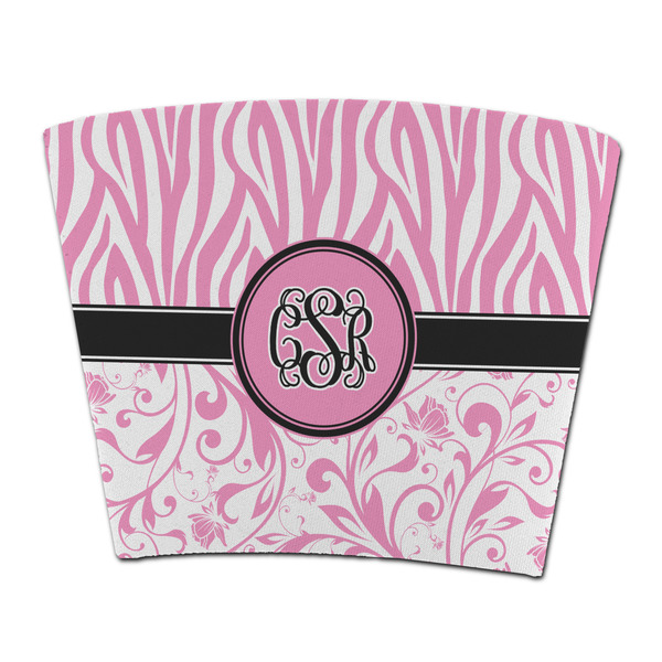 Custom Zebra & Floral Party Cup Sleeve - without bottom (Personalized)