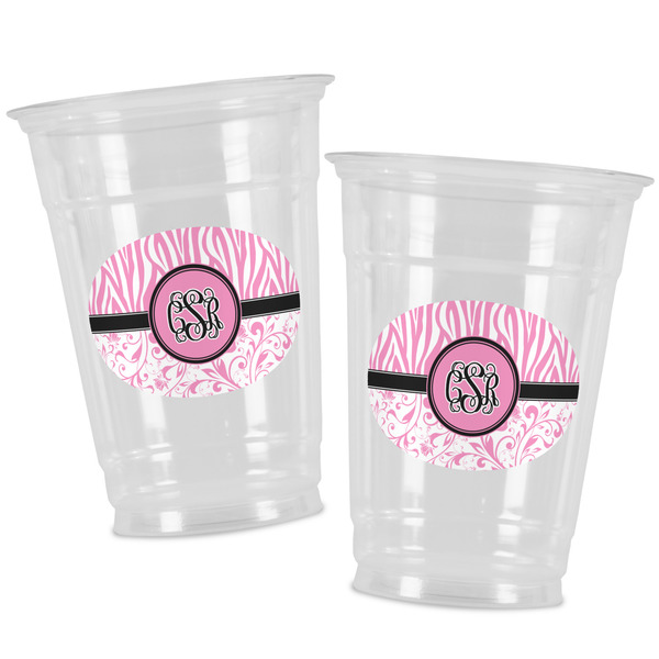Zebra & Floral Party Cups - 16oz - Alt View