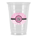 Zebra & Floral Party Cups - 16oz (Personalized)