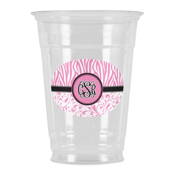 Custom Zebra & Floral Party Cups - 16oz (Personalized)