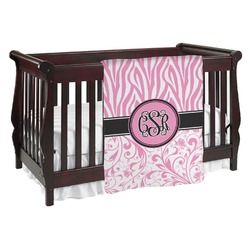 Zebra & Floral Baby Blanket (Personalized)