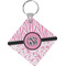 Zebra & Floral Personalized Diamond Key Chain