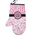 Zebra & Floral Left Oven Mitt (Personalized)