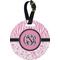 Zebra & Floral Personalized Round Luggage Tag