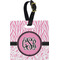 Zebra & Floral Personalized Square Luggage Tag