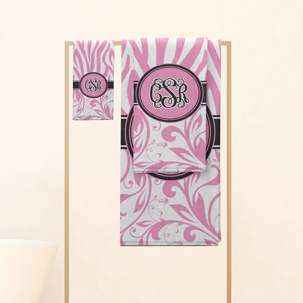 Zebra & Floral Personalized Towel Set