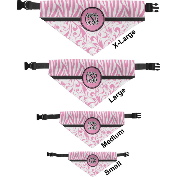 Zebra & Floral Pet Bandana Sizes