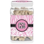Zebra & Floral Dog Treat Jar (Personalized)