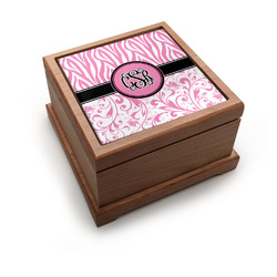 Zebra & Floral Pet Urn w/ Monogram