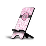 Zebra & Floral Cell Phone Stand (Large) (Personalized)