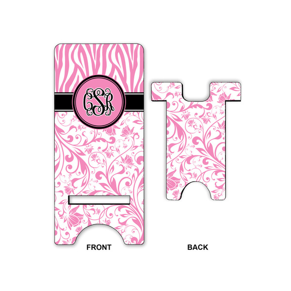 Zebra & Floral Phone Stand - Front & Back