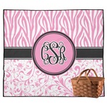 Zebra & Floral Outdoor Picnic Blanket (Personalized)
