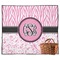 Zebra & Floral Picnic Blanket - Flat - With Basket