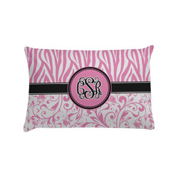 Zebra & Floral Pillow Case - Standard w/ Monogram