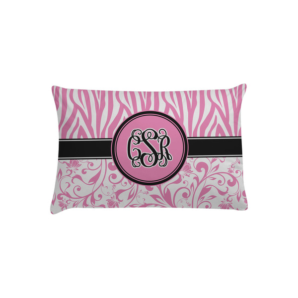 Custom Zebra & Floral Pillow Case - Toddler w/ Monogram