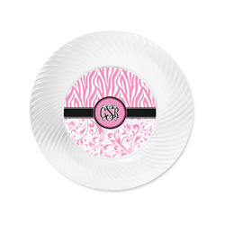 Zebra & Floral Plastic Party Appetizer & Dessert Plates - 6" (Personalized)
