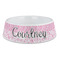 Zebra & Floral Plastic Dog Bowl - Large (Personalized)