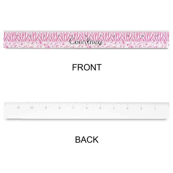 Zebra & Floral Plastic Ruler - 12" - APPROVAL