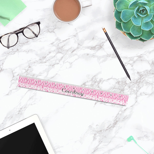 Zebra & Floral Plastic Ruler - 12" - LIFESTYLE