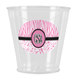 Zebra & Floral Plastic Shot Glass (Personalized)