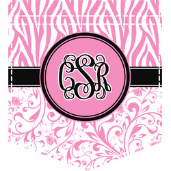Zebra & Floral Iron On Faux Pocket (Personalized)