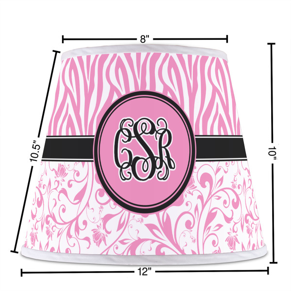 Zebra & Floral Poly Film Empire Lampshade - Dimensions