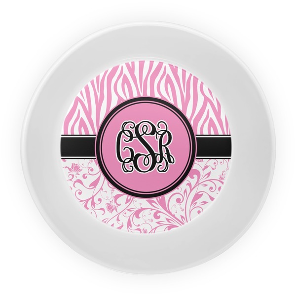 Zebra & Floral Melamine Bowl - Center