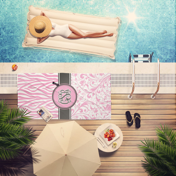Zebra & Floral Pool Towel Lifestyle