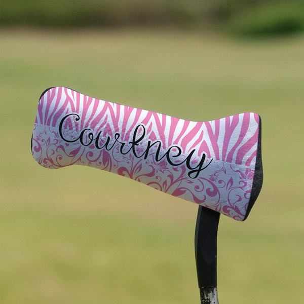 Zebra & Floral Putter Cover - On Putter