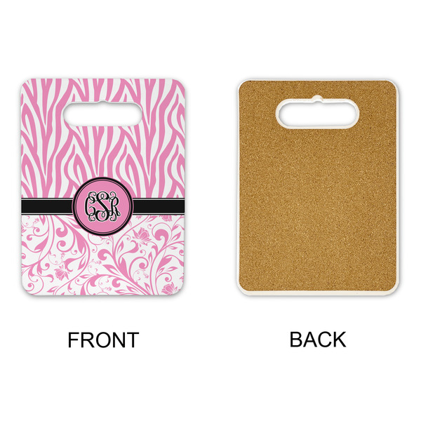 Zebra & Floral Rectangle Trivet with Handle - APPROVAL