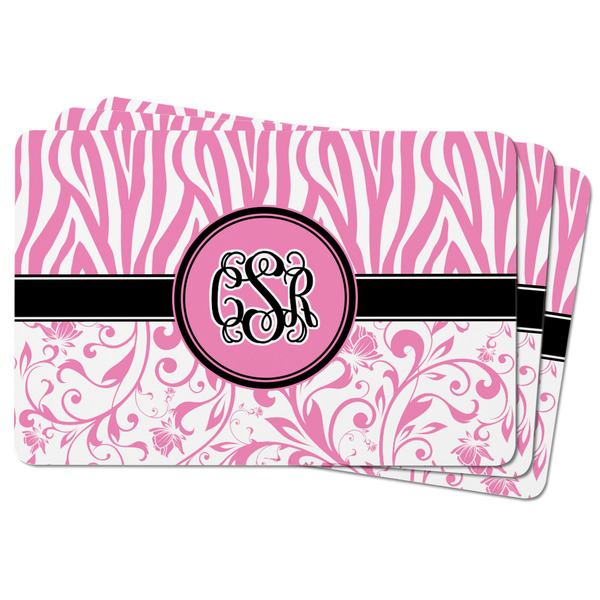 Zebra & Floral Rectangular Fridge Magnet - THREE