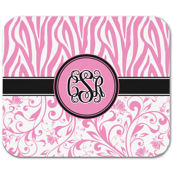 Zebra & Floral Rectangular Mouse Pad - APPROVAL