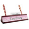 Zebra & Floral Red Mahogany Nameplates with Business Card Holder - Angle