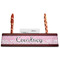 Zebra & Floral Red Mahogany Nameplates with Business Card Holder - Straight