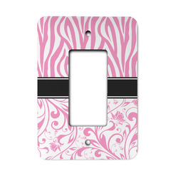 Zebra & Floral Rocker Style Light Switch Cover