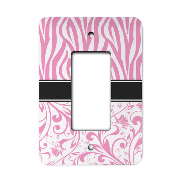 Custom Zebra & Floral Rocker Style Light Switch Cover