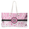Zebra & Floral Large Tote Bag with Rope Handles (Personalized)