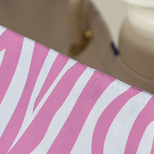 Zebra & Floral Large Rope Tote - Close Up View