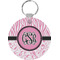 Zebra & Floral Round Keychain (Personalized)