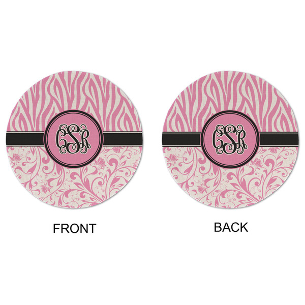 Zebra & Floral Round Linen Placemats - APPROVAL (double sided)