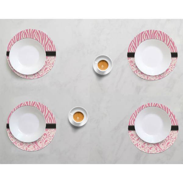 Zebra & Floral Round Linen Placemats - LIFESTYLE (set of 4)