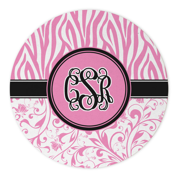 Zebra & Floral Round Paper Coaster - Approval