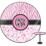 Zebra & Floral Round Table - 30" (Personalized)