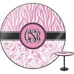 Zebra & Floral Round Table - 24" (Personalized)