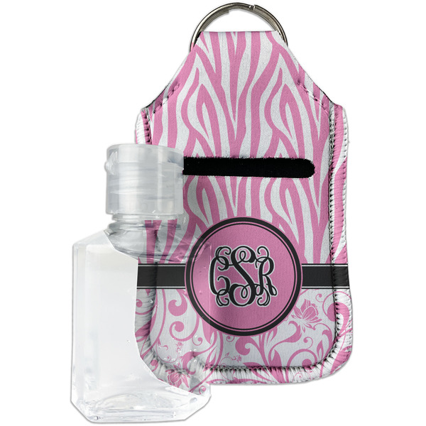 Custom Zebra & Floral Hand Sanitizer & Keychain Holder - Small (Personalized)